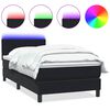 vidaXL Letto a Molle con Materasso e LED Nero 100x220 cm in Velluto