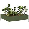 vidaXL Fioriera Rialzata Giardino Verde Oliva 100x100x33,5 cm Acciaio