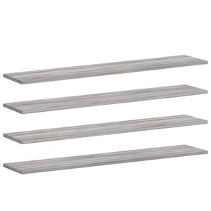 vidaXL Mensole Parete 4pz Grigio Sonoma 100x20x1,5cm Legno Multistrato