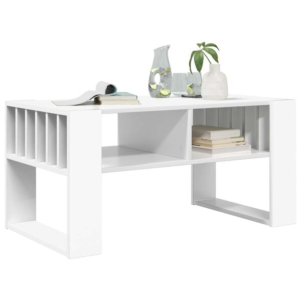 vidaXL Tavolino da salotto Bianco 92 x 49,5 x 45 cm Legno multistrato