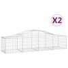 vidaXL Cesti Gabbioni ad Arco 2 pz 200x50x40/60 cm Ferro Zincato
