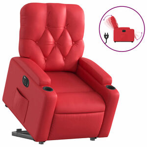 vidaXL Poltrona Alzapersona Reclinabile Elettrica Rossa in Similpelle