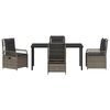 vidaXL Set da Pranzo per Giardino 5 pcs Grigio polyrattan