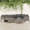 vidaXL Set Divani da Giardino 7 pz con Cuscini in Polyrattan Grigio