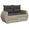 vidaXL Set Divano Giardino 10 pz con Cuscini Grigio Chiaro Polyrattan