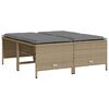 vidaXL Set Divano da Giardino 5 pz con Cuscini Beige in Polyrattan
