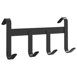 vidaXL Supporto Briglie con 4 Ganci Nero in Acciaio