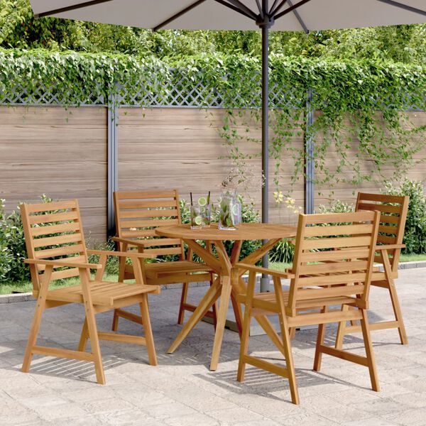 vidaXL Set da Pranzo per Giardino 5 pz in Legno Massello di Acacia