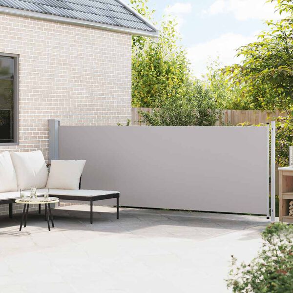 vidaXL Tenda Laterale Retrattile per Patio 140x600 cm Grigio