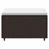 vidaXL Poggiapiedi da Giardino con Cuscino in Polyrattan Marrone