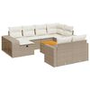 vidaXL Set Divani da Giardino 11 pz con Cuscini Beige in Polyrattan
