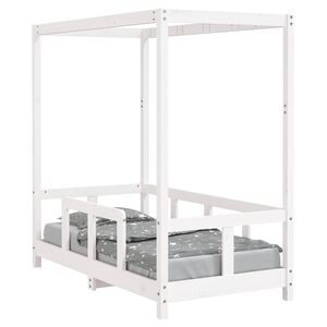 vidaXL Giroletto per Bambini Bianco 70x140cm in Legno Massello di Pino