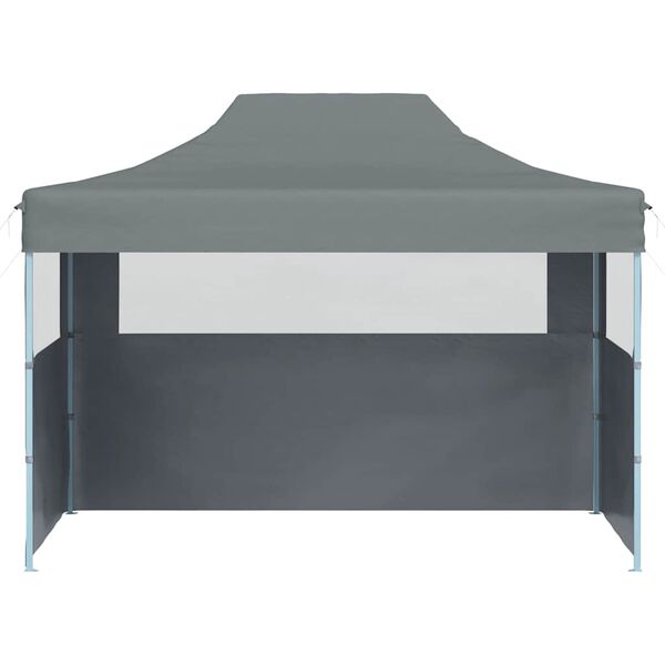 vidaXL Gazebo Professionale Pieghevole 3 Pareti 3x4m Acciaio Antracite