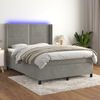 vidaXL Letto a Molle Materasso e LED Grigio Chiaro 140x200 cm Velluto