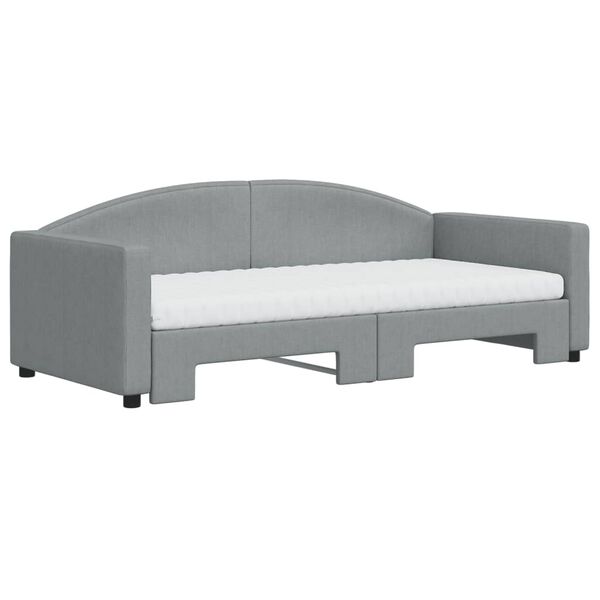 vidaXL Divano Letto Estraibile Materassi Grigio Chiaro 90x190 Tessuto