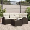 vidaXL Set Divano da Giardino Marrone polyrattan