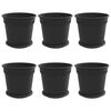 vidaXL Vasi per Piante 6 pcs Nero &Oslash; 19 x 16 cm Plastica
