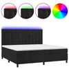 vidaXL Letto a Molle con Materasso e LED Nero 200x200 cm in Velluto