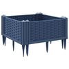 vidaXL Fioriera Giardino con Picchetti Grigio Blu 42,5x42,5x28,5 cm PP