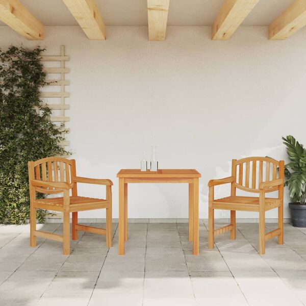 vidaXL Set da Pranzo per Giardino 3 pz in Legno Massello di Teak