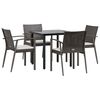 vidaXL Set Pranzo da Giardino 5pz con Cuscini in Polyrattan e Acciaio