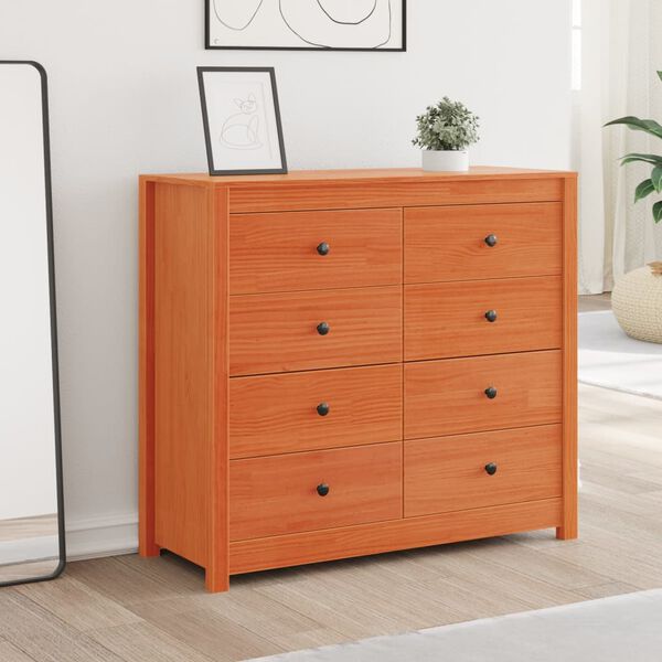 vidaXL Armadietto Marrone Cera 100x40x90 cm in Legno Massello di Pino