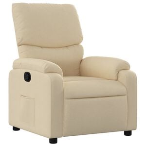 vidaXL Poltrona Reclinabile in Tessuto Crema