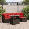 vidaXL Set Divano Giardino 6 pz con Cuscini Marrone Polyrattan Acacia