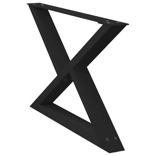 vidaXL Gambe per Tavolino da Caff&egrave; 2 pz Nere 70x(42-43,3) cm Acciaio