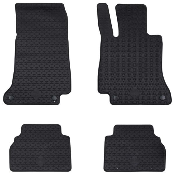 vidaXL Tappetino per Auto 4 pcs Nero Gomma
