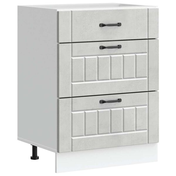 vidaXL Base da Cucina Lucca Grigio Cemento in Legno Multistrato