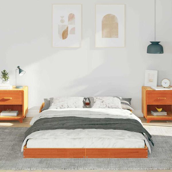 vidaXL Struttura del letto Marrone cerato 120 x 190 cm Pino massello