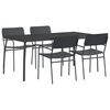 vidaXL Set da pranzo 5 pz Antracite 165 x 80 x 72 cm Acciaio
