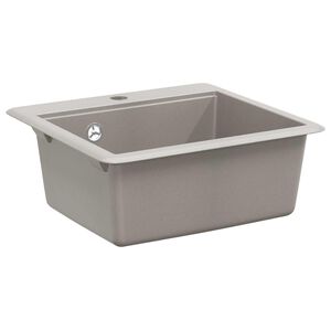 vidaXL Lavello 80% Quarzo e 20% Resina 470 x 440 mm Grigio