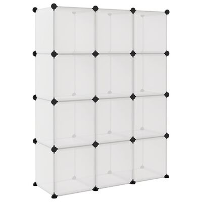 vidaXL Organizzatore Portaoggetti con 12 Cubi Trasparenti in PP
