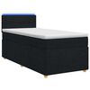 vidaXL Letto box spring con materasso Nero 80 x 200 cm Tessuto