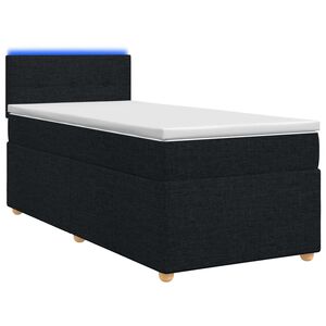 vidaXL Letto box spring con materasso Nero 80 x 200 cm Tessuto