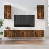 vidaXL Set di Mobili Porta TV 6 pz Rovere Fumo in Legno Multistrato