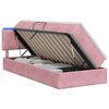 vidaXL Letto con contenitore LED e materasso Rosa 90 x 200 cm Velluto
