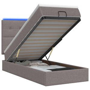 vidaXL Letto Ottomano con Materasso e LED Tortora 80 x 200 cm Tessuto