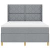 vidaXL Letto a molle con materasso Grigio chiaro 160 x 200 cm Tessuto