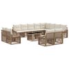 vidaXL Set Divano da Giardino 13 pz Beige e Bianco Crema polyrattan