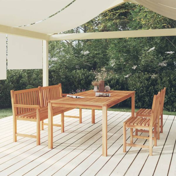 vidaXL Set da Pranzo per Giardino 4 pz in Legno Massello di Teak