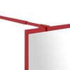 vidaXL Parete per Doccia Walk-in Vetro Trasparente ESG 80x195 cm Rossa