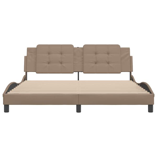 vidaXL Giroletto senza Materasso Zadar Cappuccino 180x200 cm in Similpelle