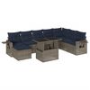 vidaXL Set Divani da Giardino 9 pz con Cuscini Grigio in Polyrattan