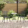 vidaXL Sedia da Giardino 2 pcs Nero 55 x 56.5 x 91cm Alluminio
