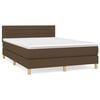 vidaXL Giroletto a Molle con Materasso Marrone Scuro 140x190cm Tessuto