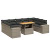 vidaXL Set Divano da Giardino 10 pz con Cuscini Grigio in Polyrattan