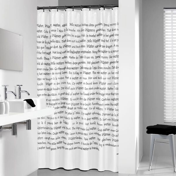 Sealskin Tenda da Doccia Sayings 180x200 cm Bianco e Nero